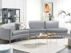 Buet sofa 4 personers MOSS Velour Lysegrå