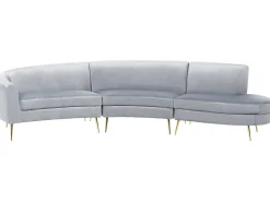 Buet sofa 4 personers MOSS Velour Lysegrå