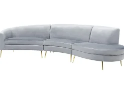 Buet sofa 4 personers MOSS Velour Lysegrå