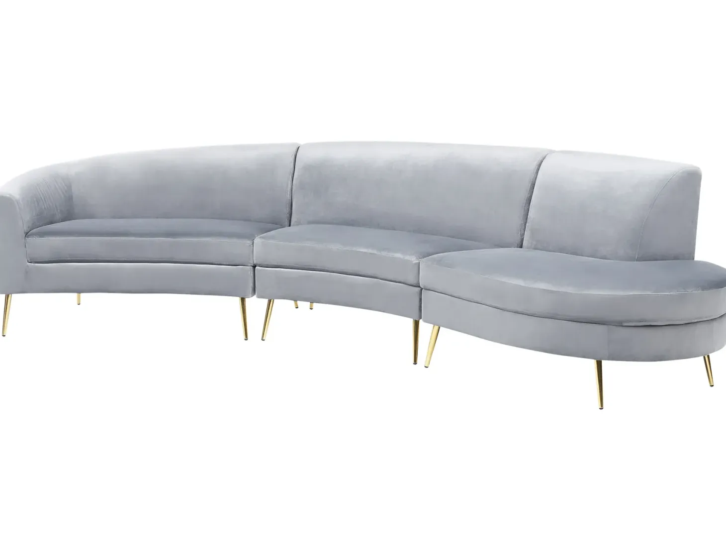 Buet sofa 4 personers MOSS Velour Lysegrå
