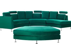 Buet sofa 7 personers ROTUNDE Velour Mørkegrøn