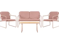 CALASCIO 4 personers Loungesæt med bord Brun Metal