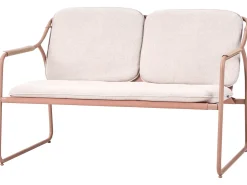 CALASCIO 4 personers Loungesæt med bord Lys Beige Metal
