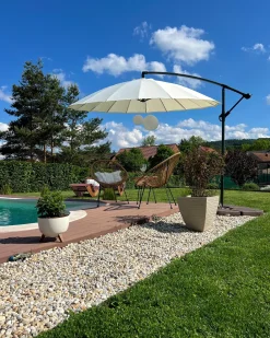 Cantilever parasol 268 cm CALABRIA II Lysegrå