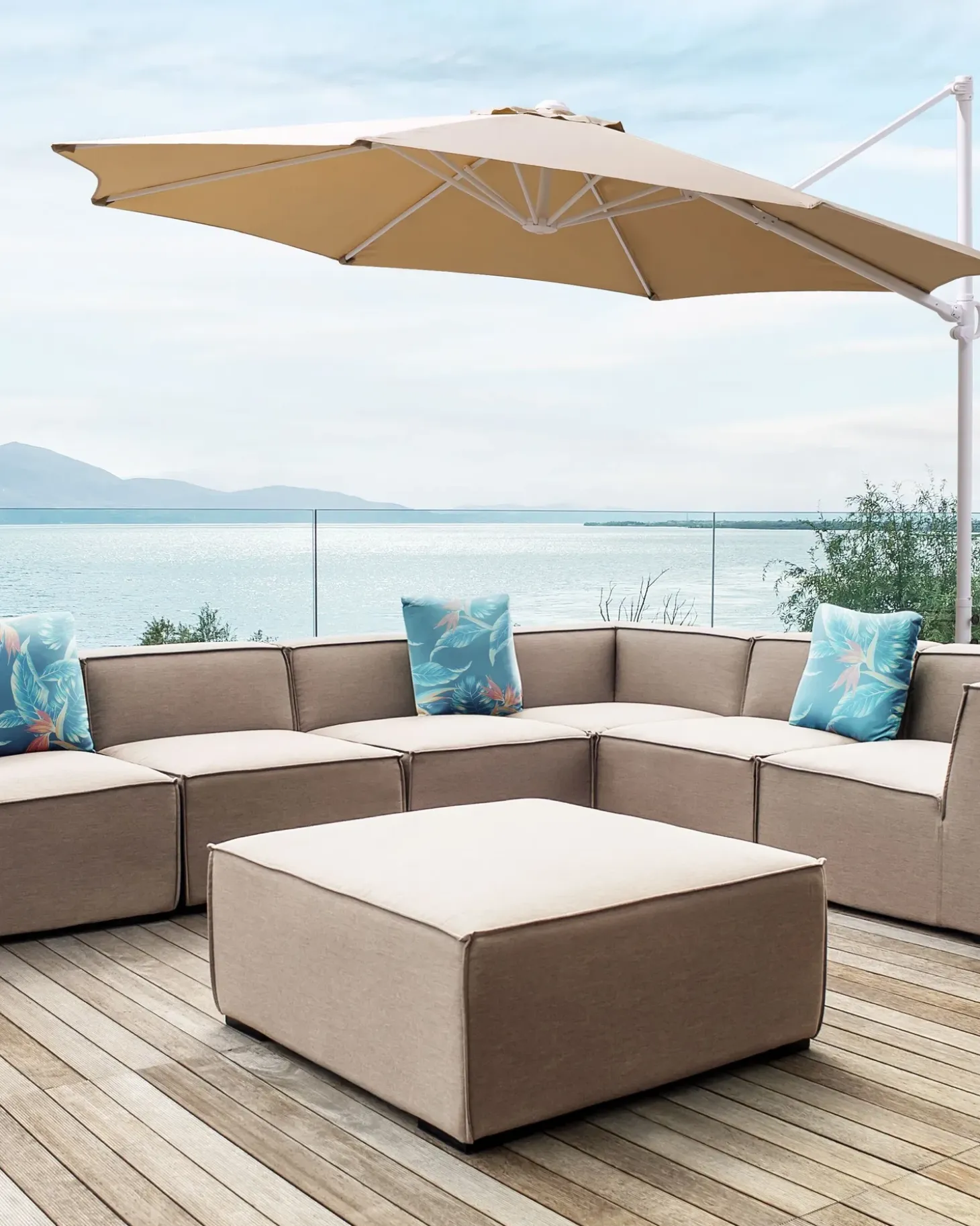 Cantilever parasol 295 cm SAVONA II Brungrå