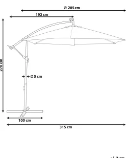Cantilever parasol LED 285 cm CORVAL Beige