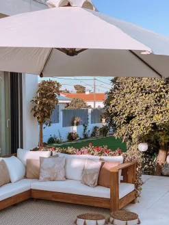 Cantilever parasol LED 285 cm CORVAL Beige