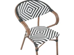 CASPRI 4 personers Havemøbelsæt Sort/hvid PE-rattan