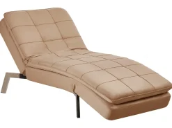 Chaiselong LOIRET Velour Lysebrun