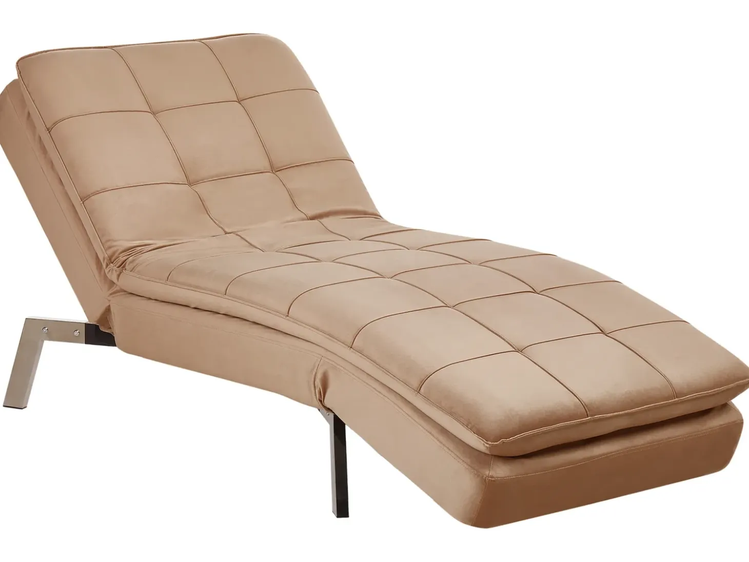Chaiselong LOIRET Velour Lysebrun
