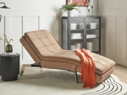 Chaiselong LOIRET Velour Lysebrun