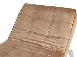 Chaiselong LOIRET Velour Lysebrun