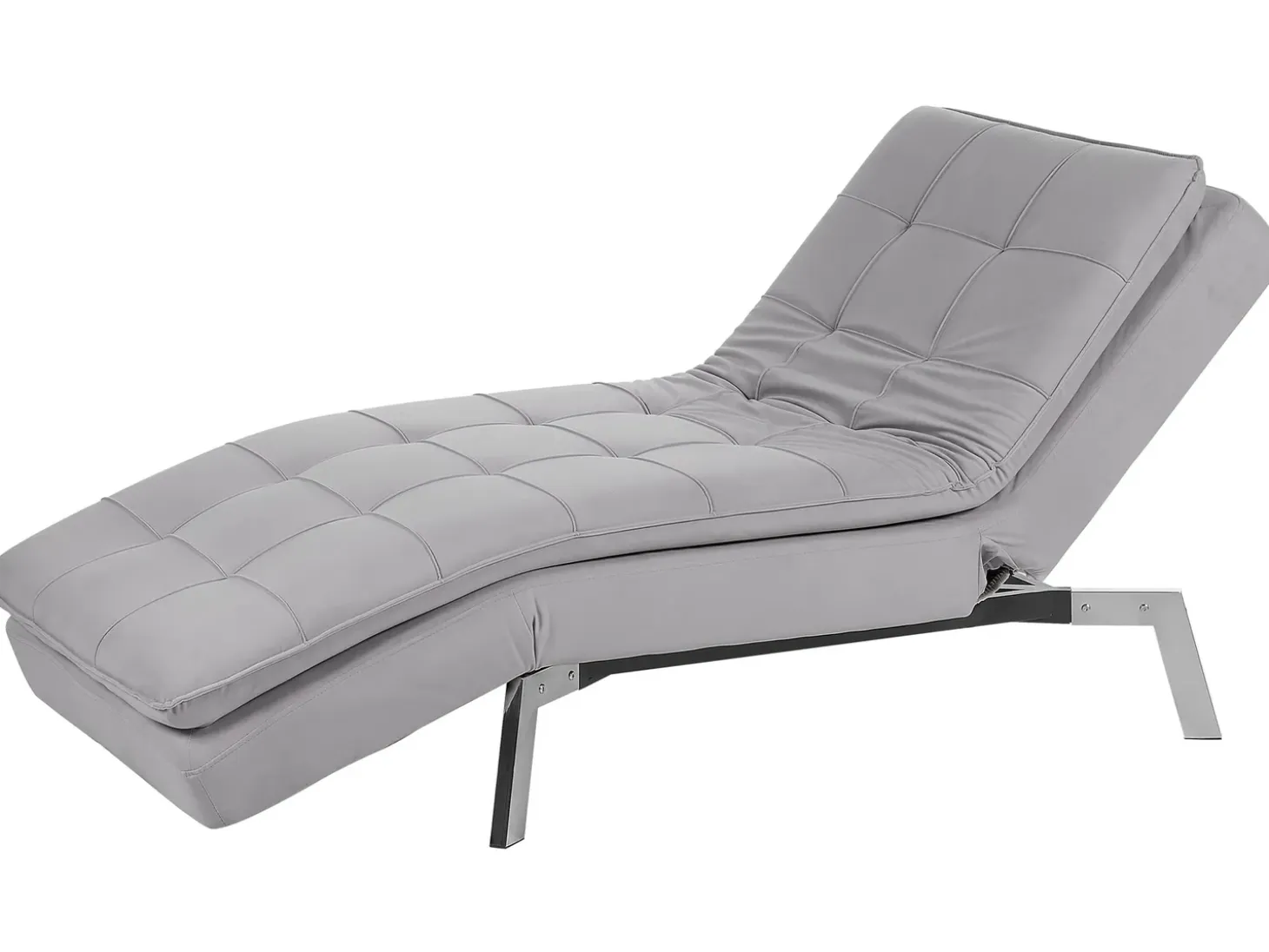 Chaiselong LOIRET Velour Lysegrå