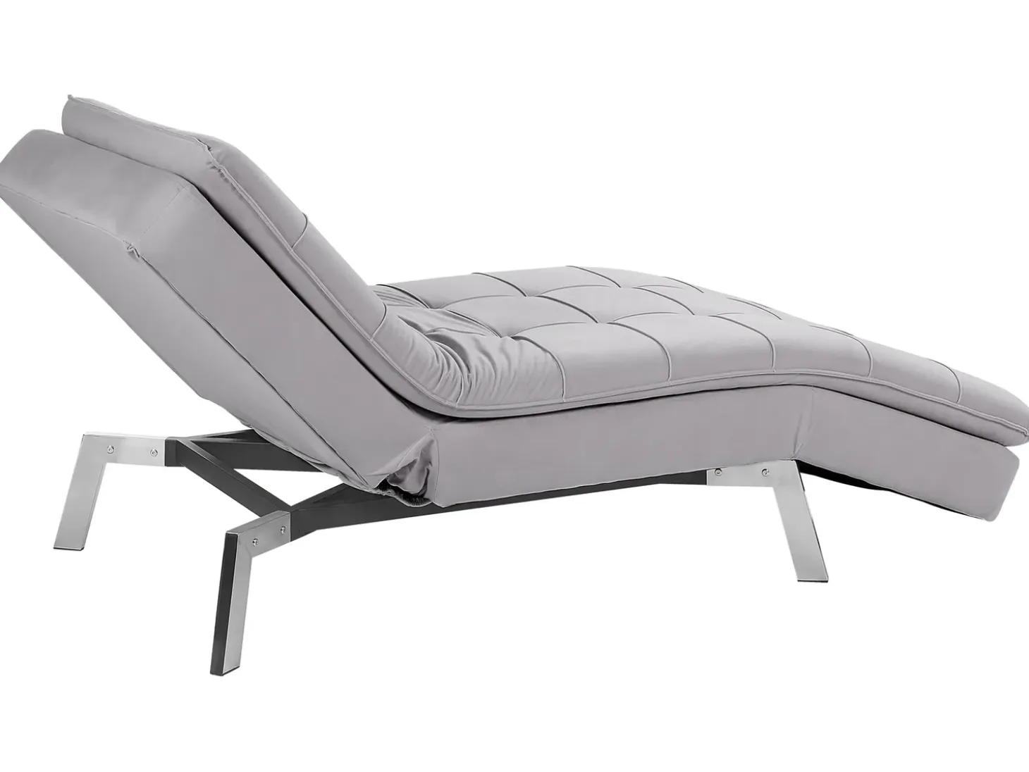 Chaiselong LOIRET Velour Lysegrå