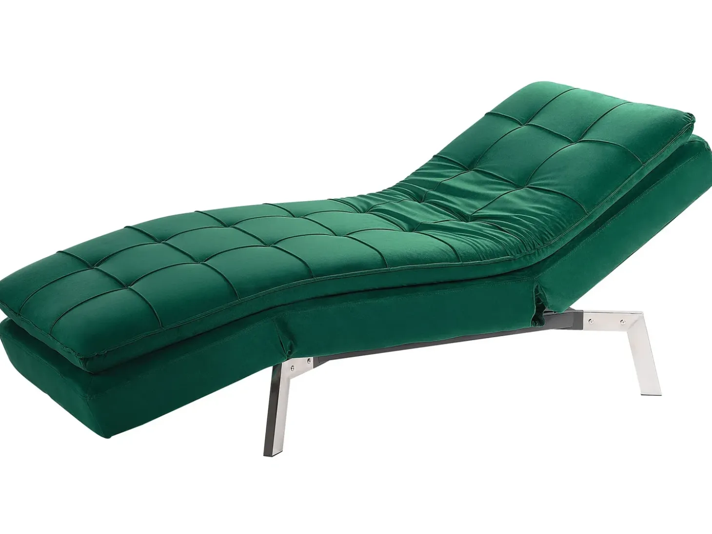 Chaiselong LOIRET Velour Smaragdgrøn