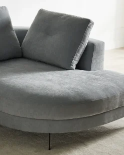 Chaiselong MARUM Chenille Himmelblå