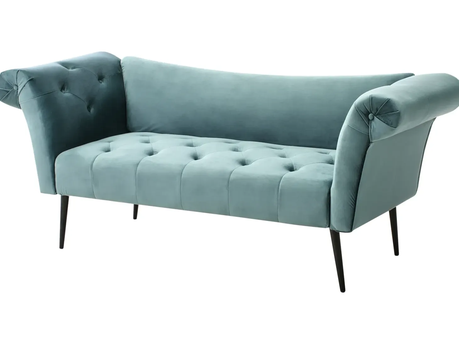 Chaiselong NANTILLY Velour Blågrøn