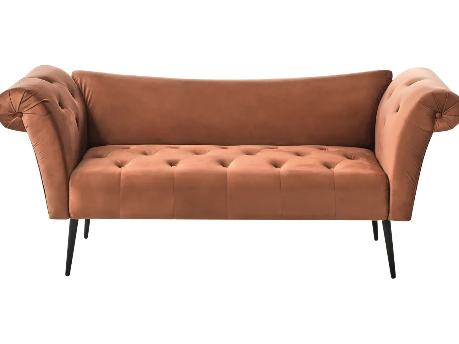 Chaiselong NANTILLY Velour Guldbrun