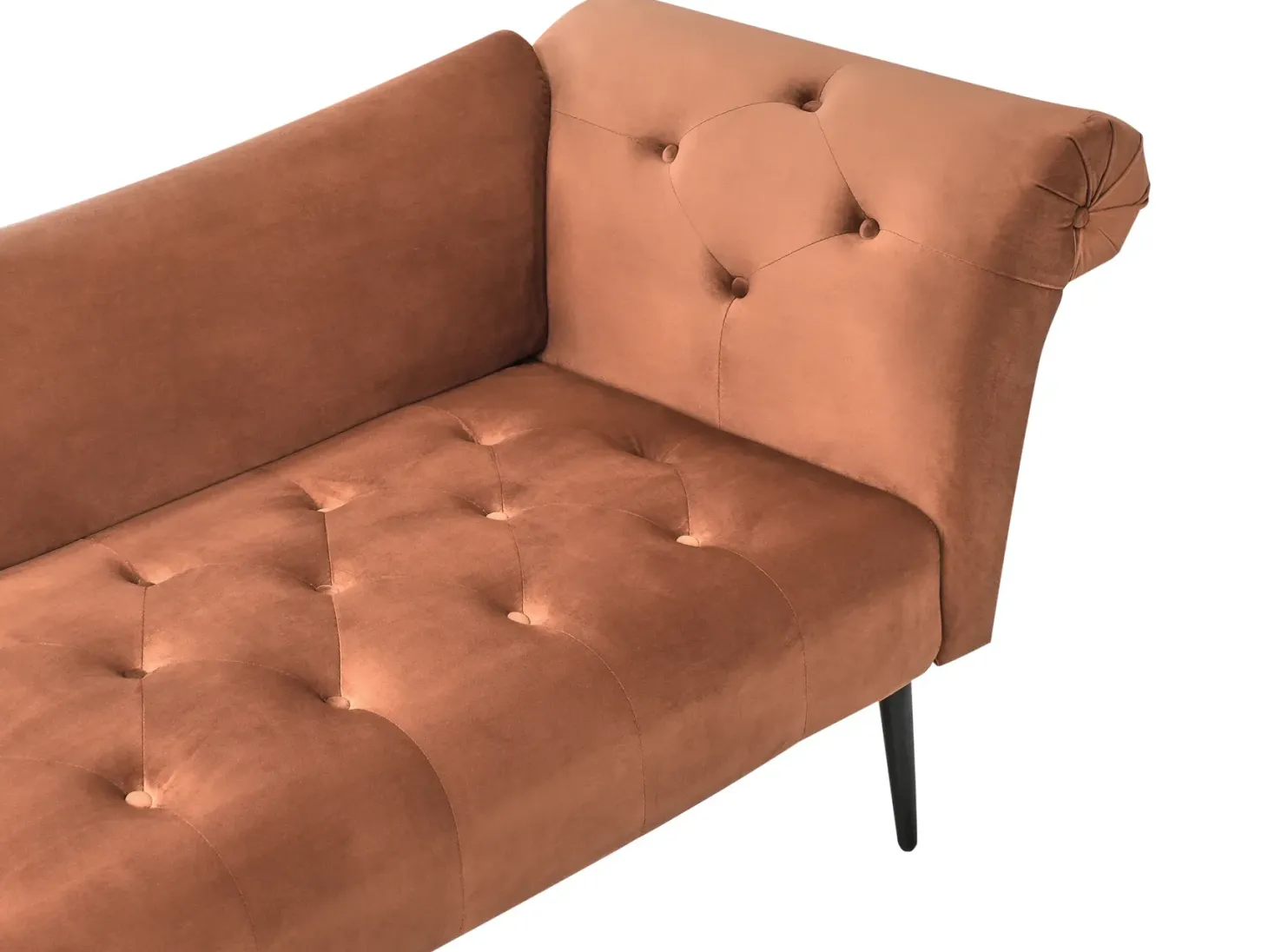 Chaiselong NANTILLY Velour Guldbrun