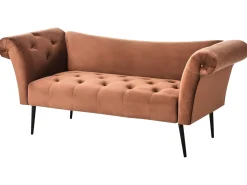 Chaiselong NANTILLY Velour Guldbrun
