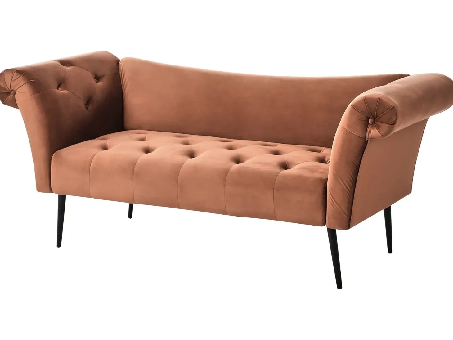Chaiselong NANTILLY Velour Guldbrun