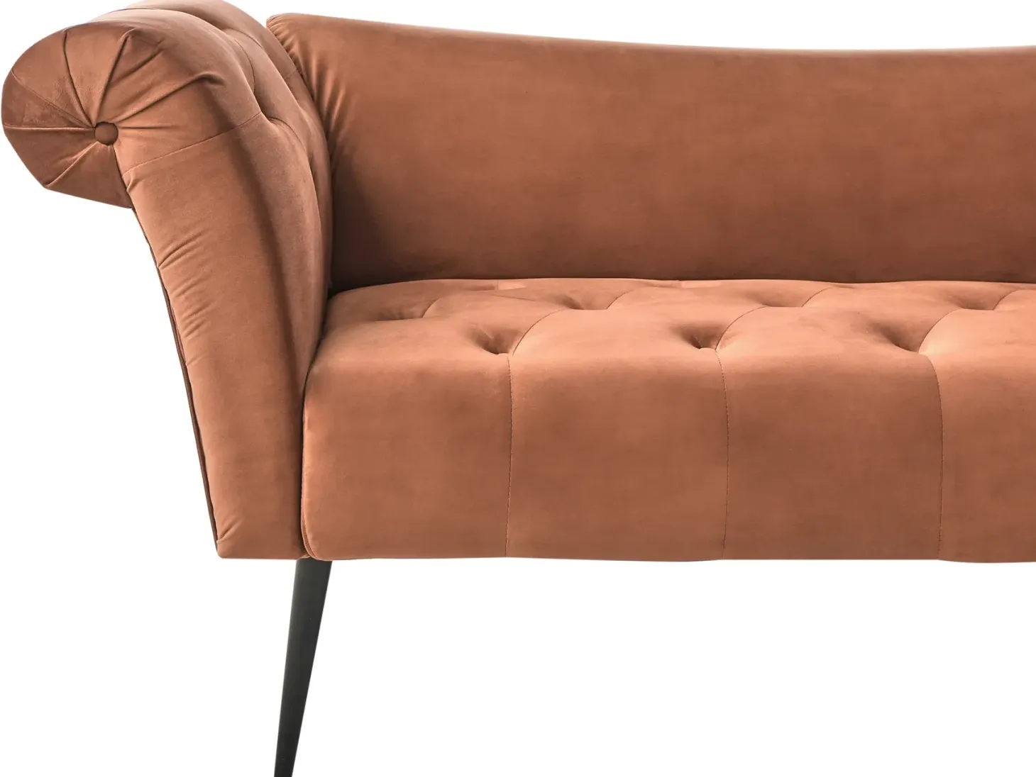 Chaiselong NANTILLY Velour Guldbrun
