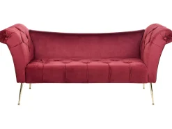 Chaiselong NANTILLY Velour Mørkerød