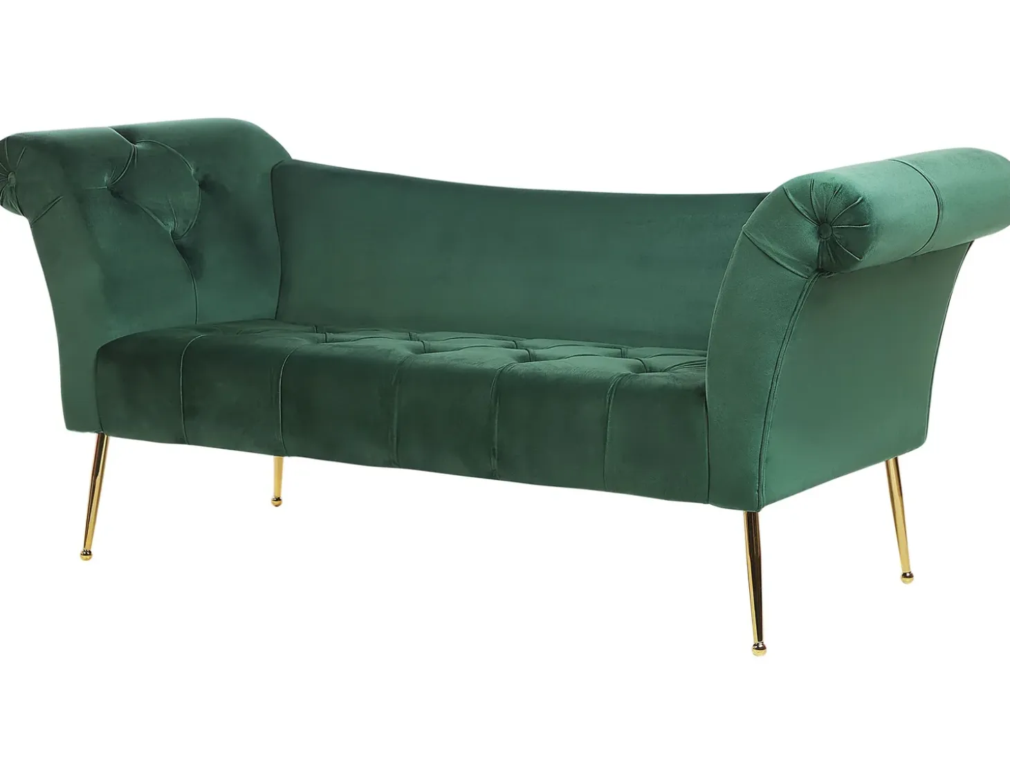 Chaiselong NANTILLY Velour Mørkegrøn