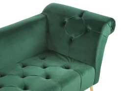 Chaiselong NANTILLY Velour Mørkegrøn