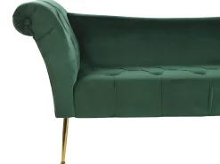 Chaiselong NANTILLY Velour Mørkegrøn