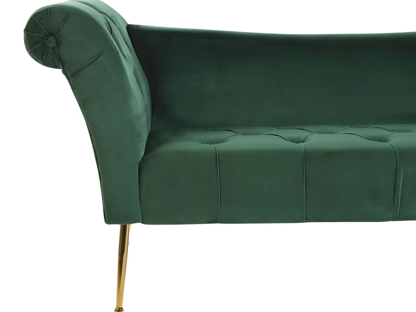 Chaiselong NANTILLY Velour Mørkegrøn