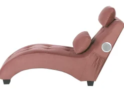 Chaiselong SIMORRE Velour Pastellrosa Med indbygget Bluetooth-højttaler