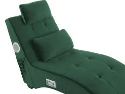 Chaiselong SIMORRE Velour Smaragdgrøn Med indbygget Bluetooth-højttaler