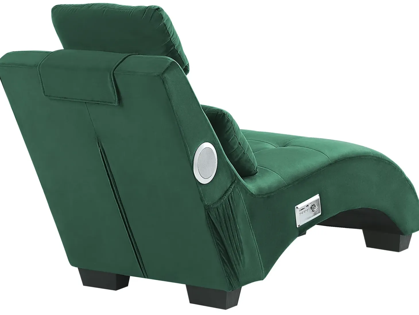 Chaiselong SIMORRE Velour Smaragdgrøn Med indbygget Bluetooth-højttaler
