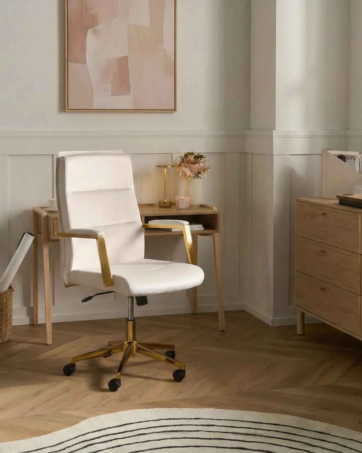 Chefstol DEMURE Velour Lys Beige