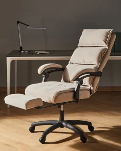 Chefstol Inkl. fodstøtte EATON Chenille Beige