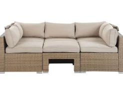 COCCOLIA 5 personers Loungesæt med bord Beige PE-rattan