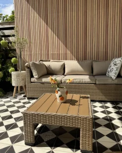 COCCOLIA 5 personers Loungesæt med bord Beige PE-rattan