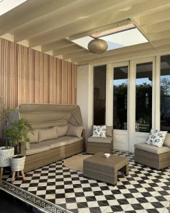 COCCOLIA 5 personers Loungesæt med bord Beige PE-rattan