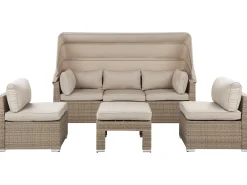 COCCOLIA 5 personers Loungesæt med bord Beige PE-rattan
