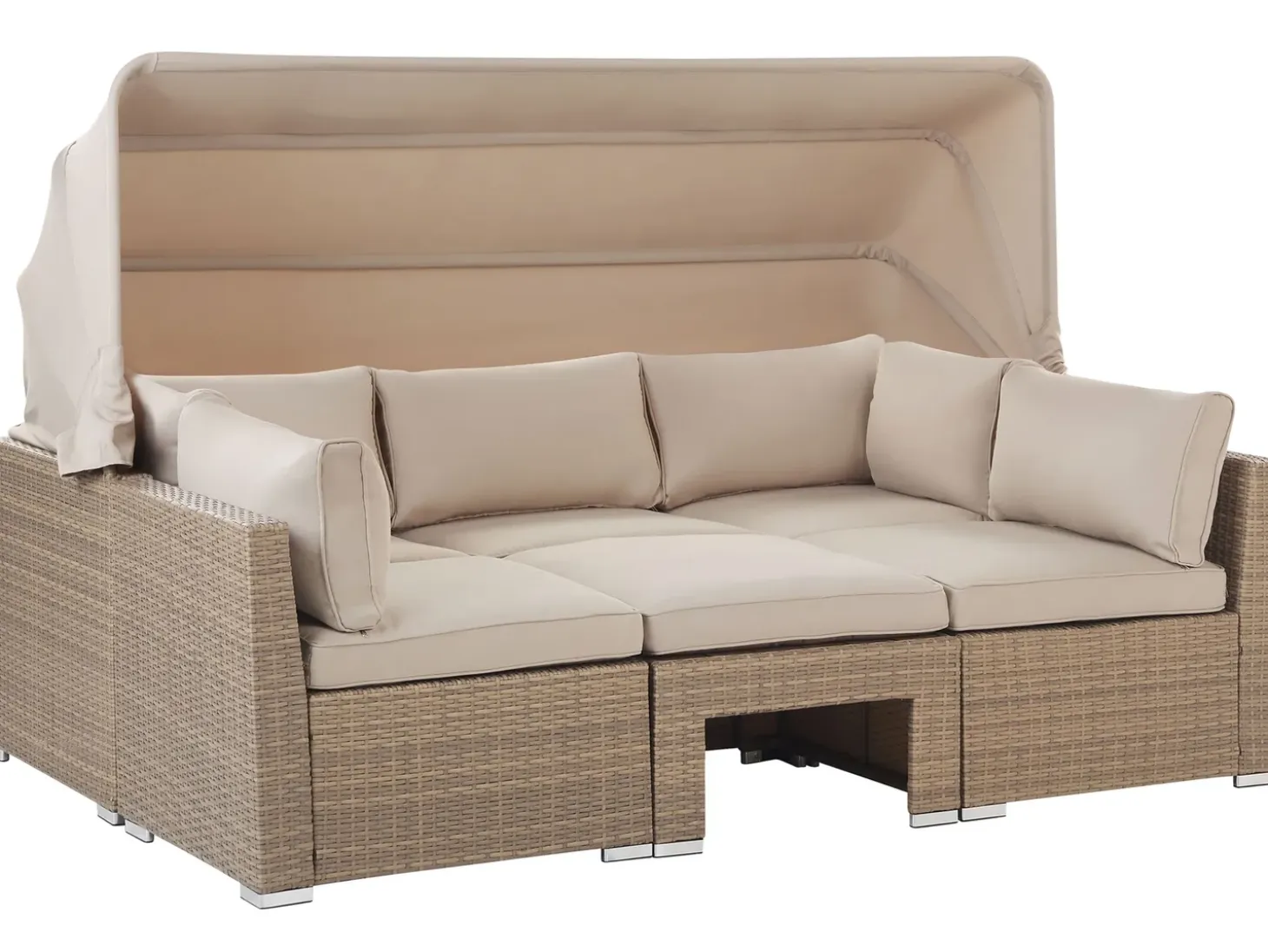 COCCOLIA 5 personers Loungesæt med bord Beige PE-rattan