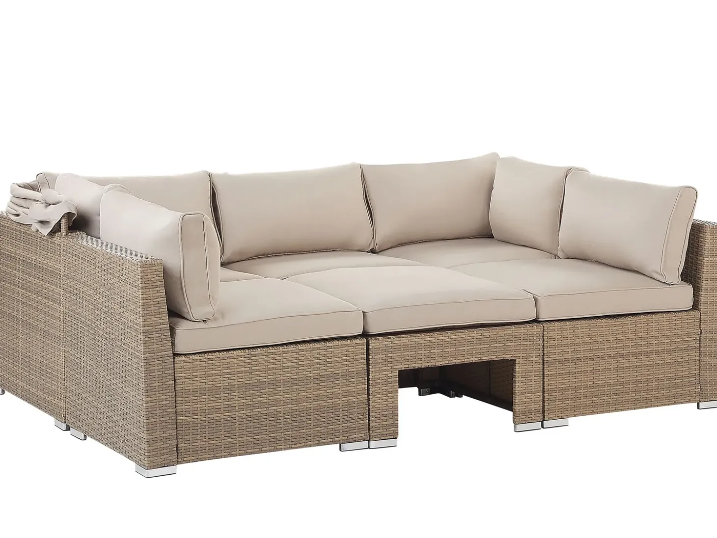 COCCOLIA 5 personers Loungesæt med bord Beige PE-rattan