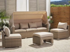 COCCOLIA 5 personers Loungesæt med bord Beige PE-rattan