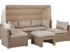COCCOLIA 5 personers Loungesæt med bord Beige PE-rattan
