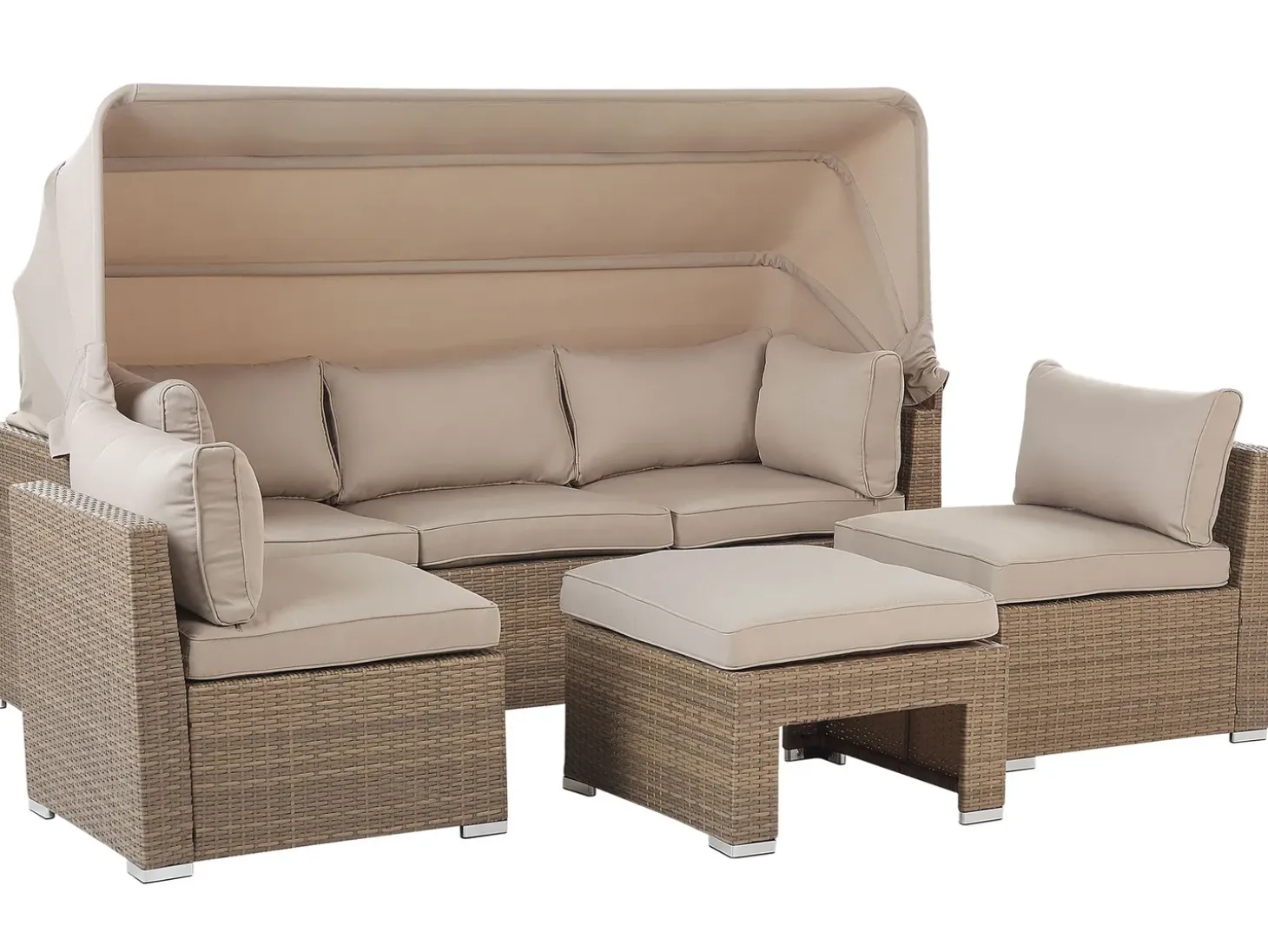 COCCOLIA 5 personers Loungesæt med bord Beige PE-rattan