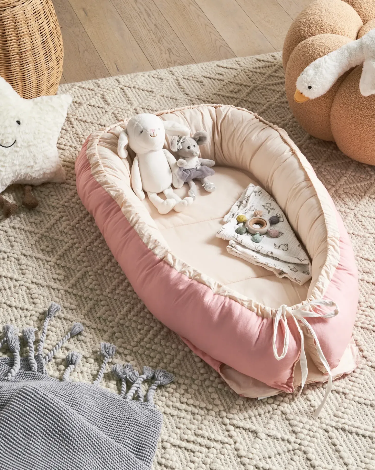 Cocoon babynest EREB Bomuld Lyserød