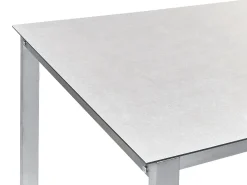 COSOLETO/GROSSETO 6 personers Havemøbelsæt Hvid/beige Hærdet glas Marmor effekt