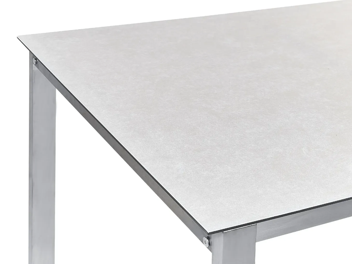 COSOLETO/GROSSETO 6 personers Havemøbelsæt Hvid/beige Hærdet glas Marmor effekt