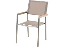 COSOLETO/GROSSETO 4 personers Havemøbelsæt Hvid/beige Hærdet glas Marmor effekt
