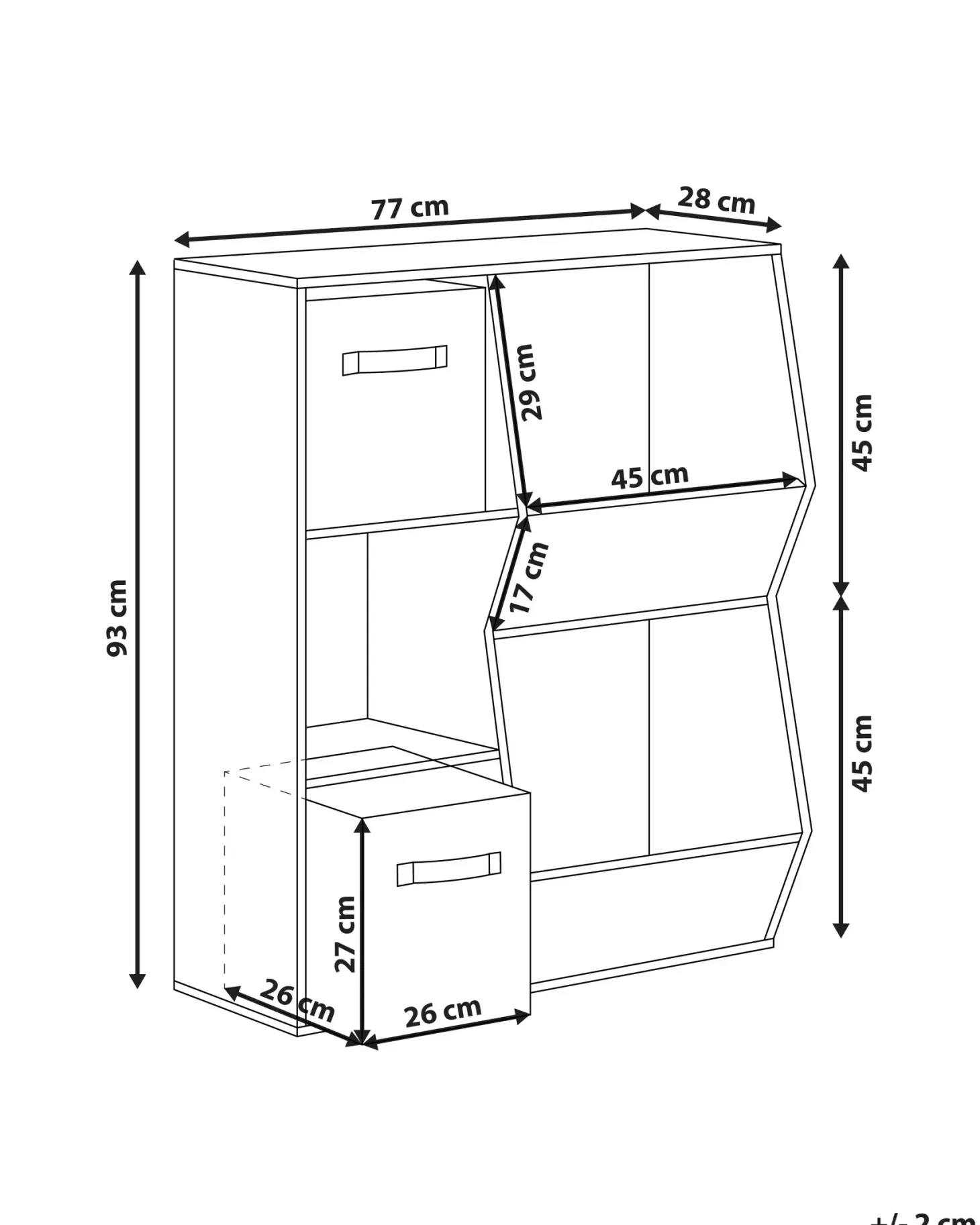 DARLOT 93 cm Hvid